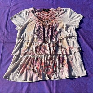 Style & Co. Multicolor Tiered Top